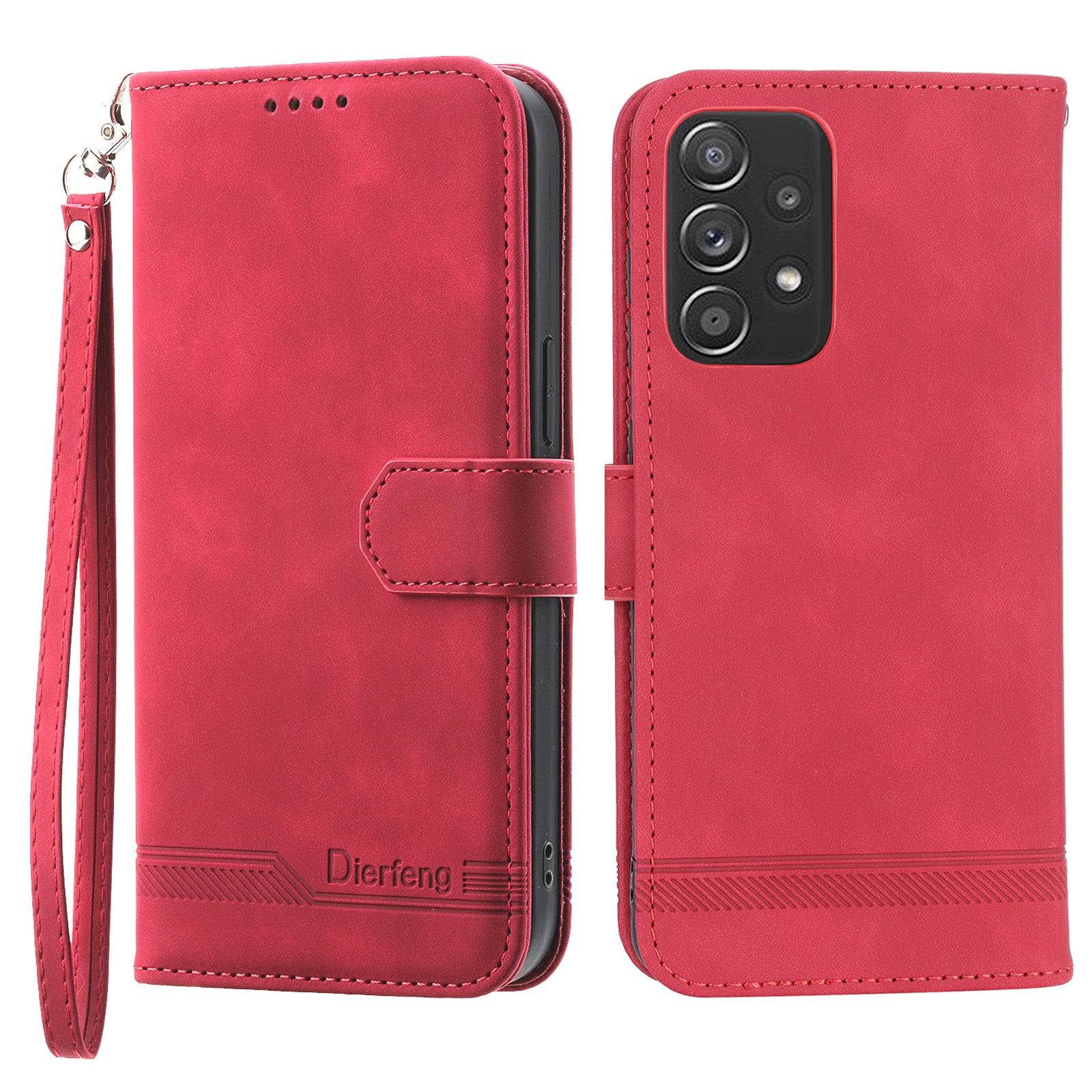 DIERFENG DF-03 PU Leather Wallet Phone Case for Samsung Galaxy A52 4G 5G A52s 5G Flip Stand Lines Imprinted Phone Cover DIERFENG DF-03 PU Leather Wallet Phone Case for Samsung Galaxy A52 4G 5G A52s 5G Flip Stand Lines Imprinted Phone Cover